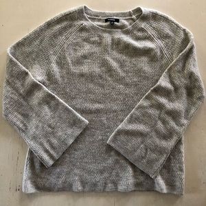 Grey Bell-Sleeve Sweater